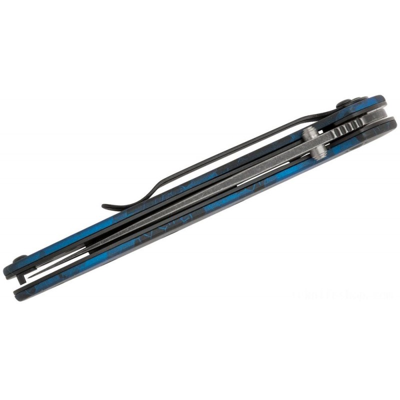 Kershaw 1660DBLU Ken Onion Leek Assisted Flipper Knife 3 Blackwashed Ordinary Cutter, Digital Blue Aluminum Manages