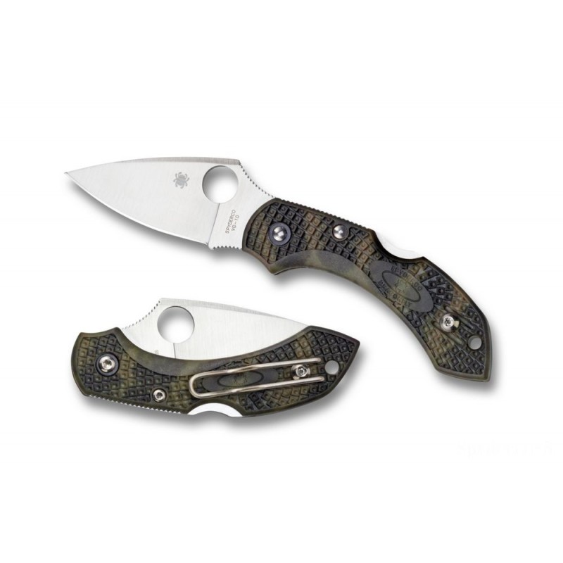 April Showers Sale - Spyderco Dragonfly 2 Environment-friendly Zome FRN —-- Level Side. - E-commerce End-of-Season Sale-A-Thon:£47