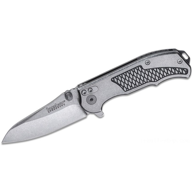 Kershaw 1558 Hinderer Agile Assisted Fin Knife 2.75 Stonewashed Decline Point Blade, Stainless Steel Manages