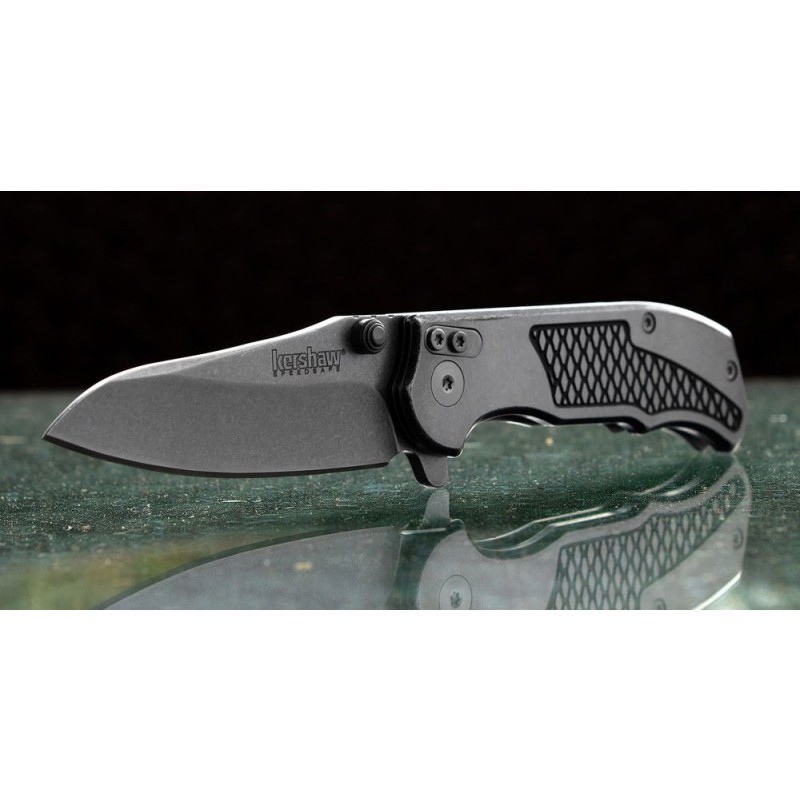 Kershaw 1558 Hinderer Agile Assisted Flipper Knife 2.75 Stonewashed Drop Point Blade, Stainless-steel Handles