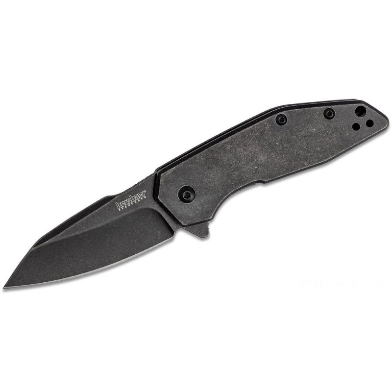 Kershaw 2065 Crushed Rock Assisted Flipper Blade 2.5 BlackWashed Reverse Tanto Blade and also Stainless Steel Handles