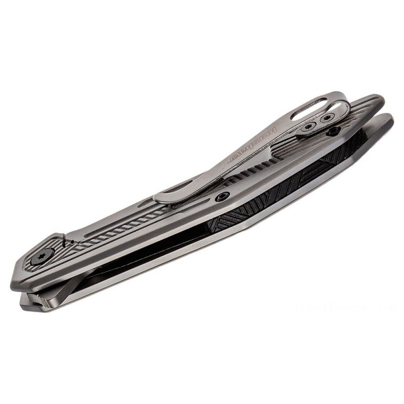 Insider Sale - Kershaw 2080 Terran Assisted Flipper Blade 3.13 Grain Blasted Sheepsfoot Cutter, Bead Blasted Stainless Steel Handles - Off-the-Charts Occasion:£29