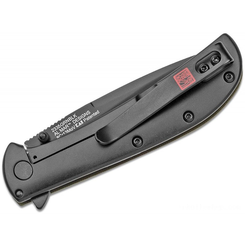 Kershaw 2335GRNBLK Al Mar AM-3 Assisted Flipper 3.125 African-american Bayonet Factor Blade, Eco-friendly G10 and Afro-american Stainless-steel Handles