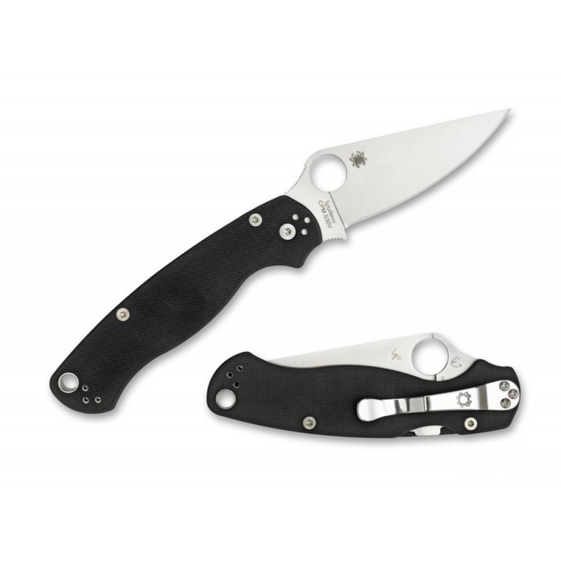 Back to School Sale - Spyderco Para Armed Force 2 Left Hand G-10 Black —-- Ordinary Upper hand. - Cyber Monday Mania:£77