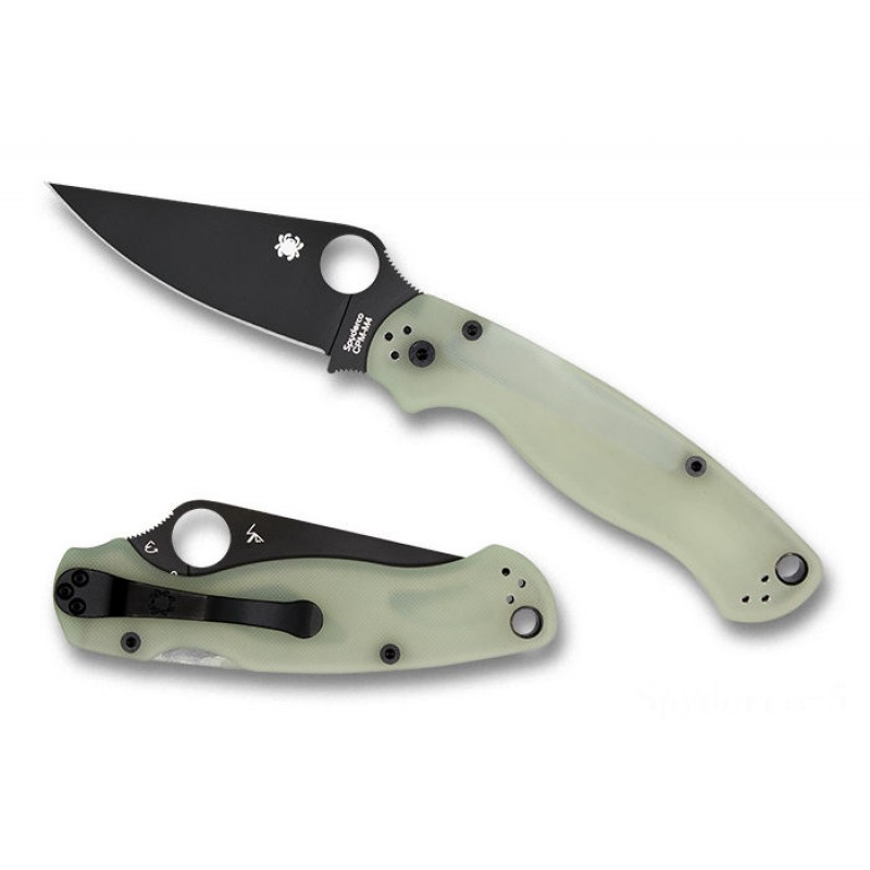 Spyderco Para Military 2 Organic G-10 CPM M4 Afro-american Cutter Exclusive - Mix Edge/Plain Side.