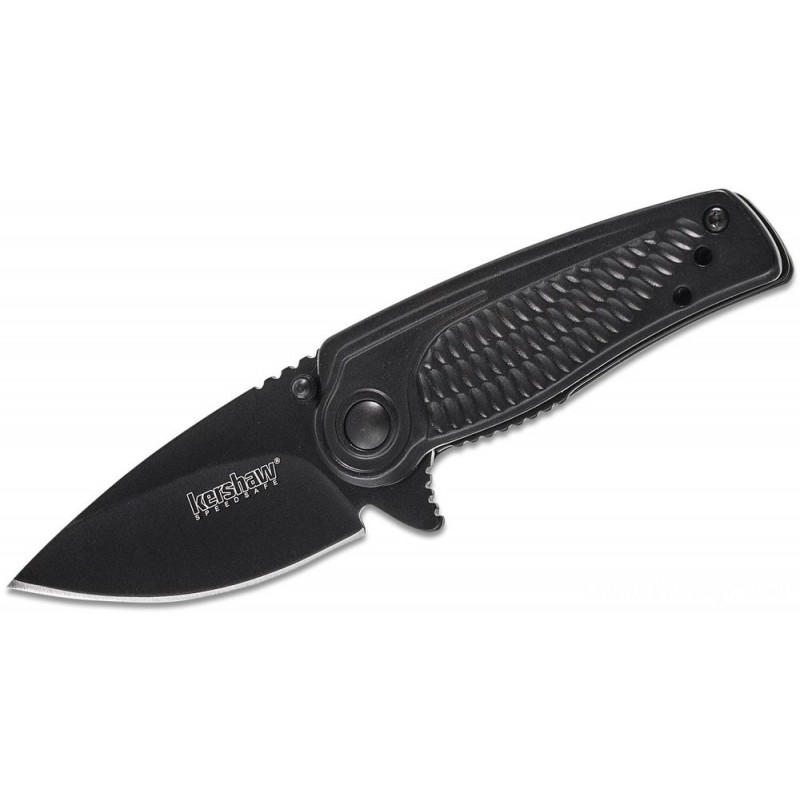 Kershaw 1313BLK Spoken Assisted Flipper Knife 2 Afro-american Plain Blade, Stainless Steel Handles
