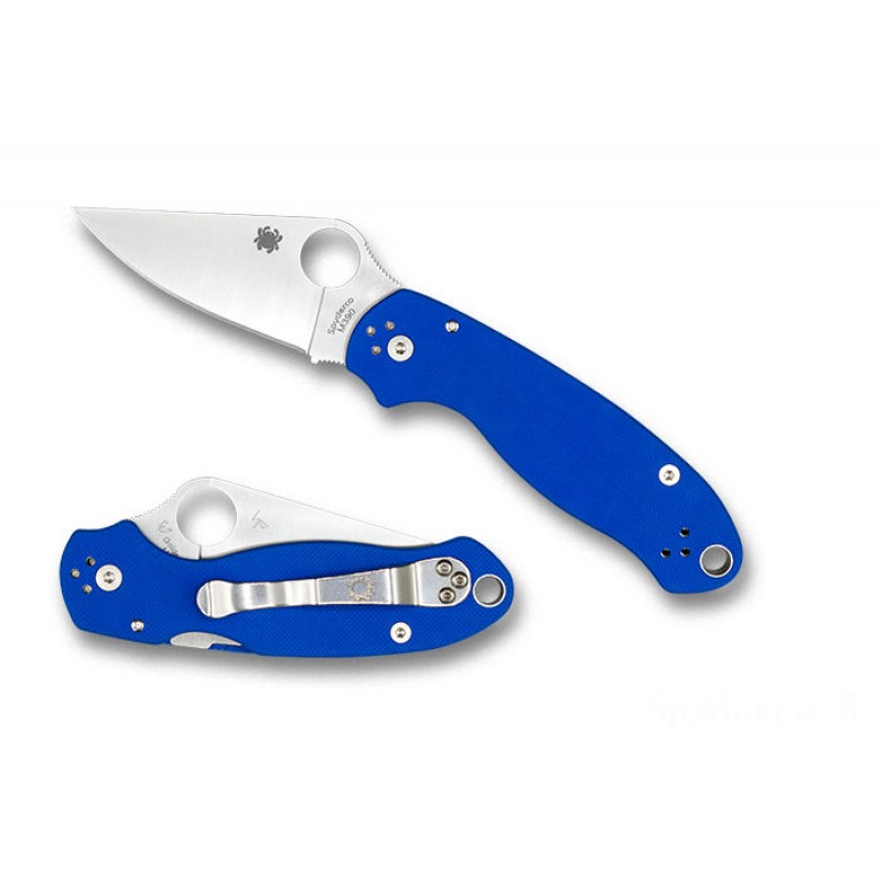 Early Bird Sale - Spyderco Para 3 Blue G-10 M390 Exclusive - Mix Edge/Plain Side. - Two-for-One:£76