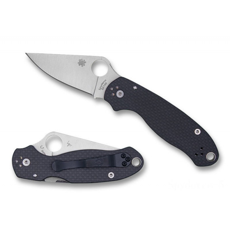 Holiday Shopping Event - Spyderco Para 3 Carbon Dioxide Thread 52100 Special - Mixture Edge/Plain Edge. - Valentine's Day Value-Packed Variety Show:£79