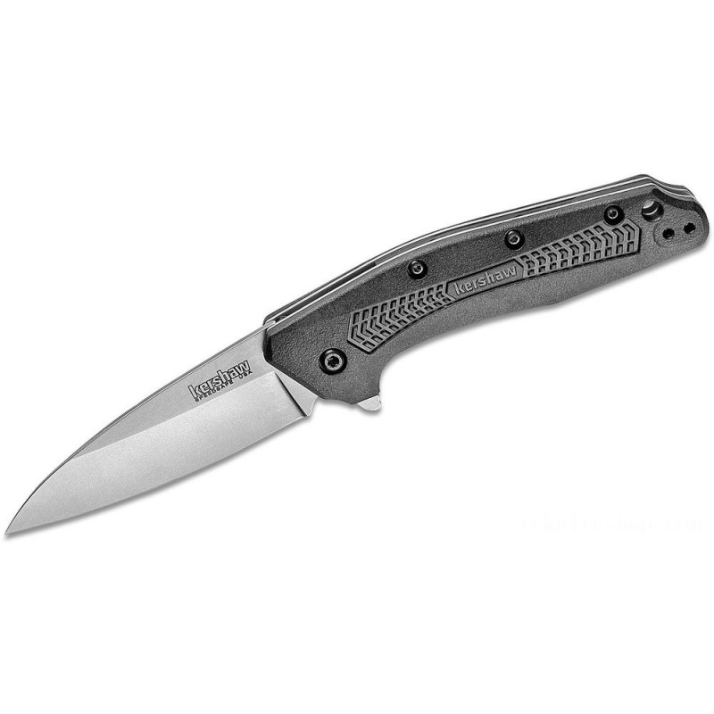 Kershaw 1812 Returns Assisted Fin Knife 3 Stonewashed Ordinary Blade, GFN Handles