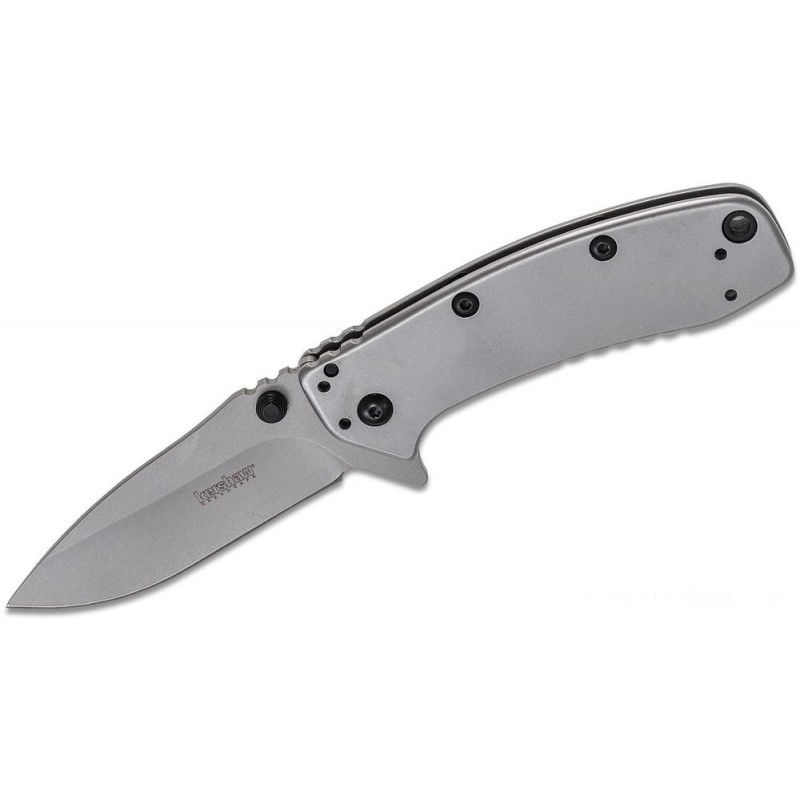 Kershaw 1556 Cryo II Assisted Flipper Knife 3.25 Bead Blast Plain Blade, Rick Hinderer Framelock Style