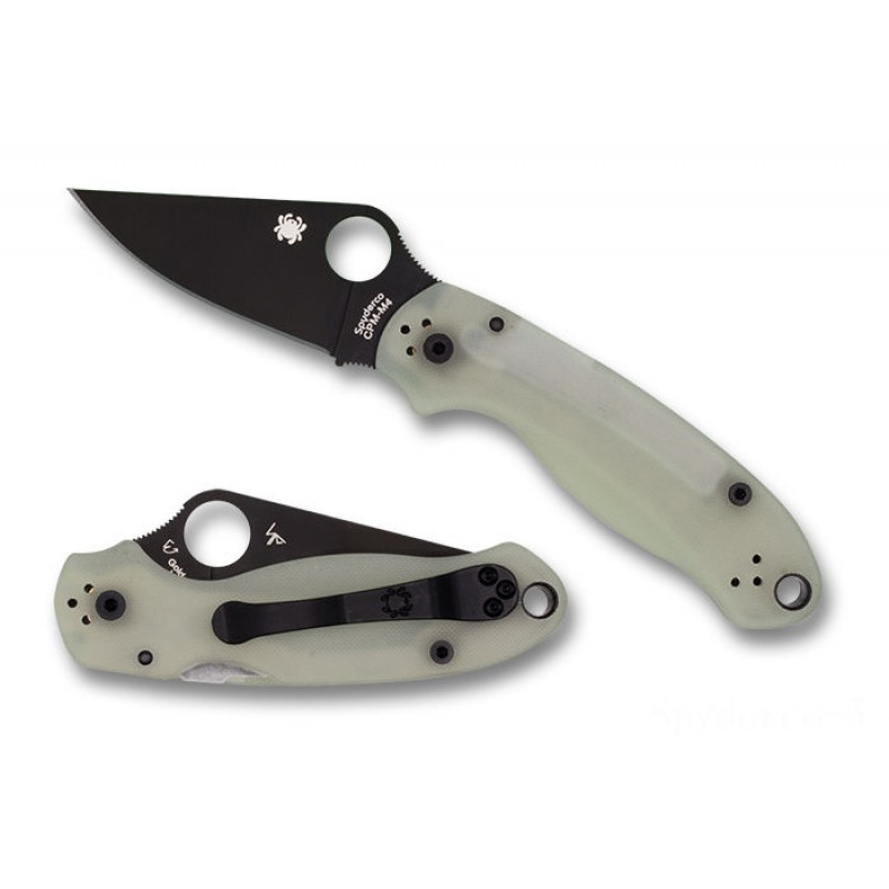 Spyderco Para 3 Pure G-10 CPM M4 African-american Blade Ordinary Edge Exclusive - Combo Edge/Plain Side.