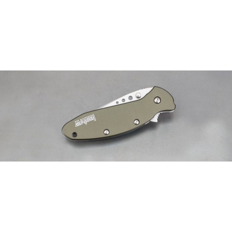 Kershaw 1620OL Ken Red Onion Scallion Assisted Flipper Blade 2.25 Bead Burst Ordinary Cutter, Olive Drab Light Weight Aluminum Deals With
