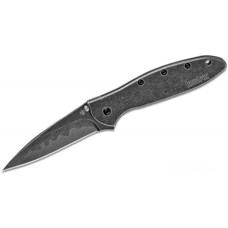 VIP Sale - Kershaw 1660CBBW Ken Onion Leek Assisted Flipper Knife 3 Blackwash Compound D2 Plain Blade and also Stainless Steel Deals With - Summer Savings Shindig:£61