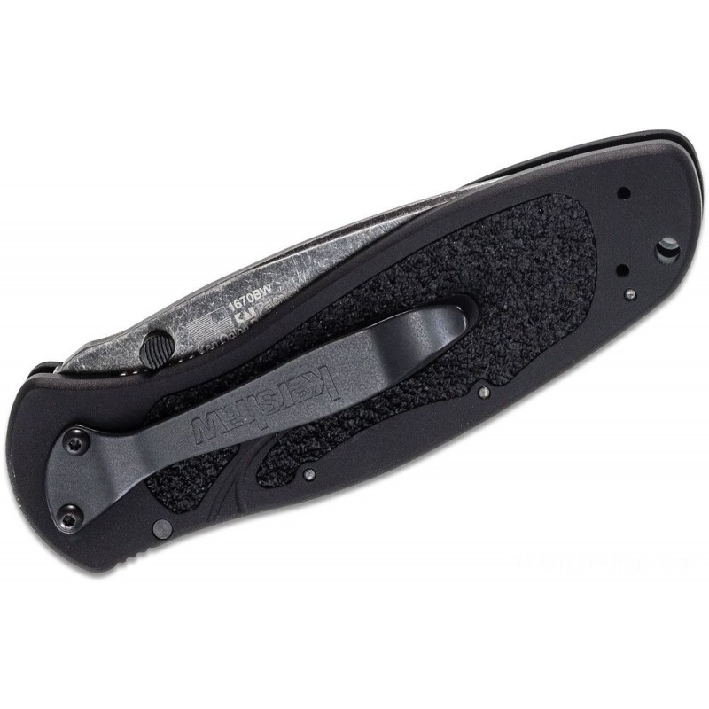 Kershaw 1670BW Blur by Ken Onion Assisted Folding Knife 3-3/8 Blackwash Ordinary Cutter, Black Light Weight Aluminum Deals With