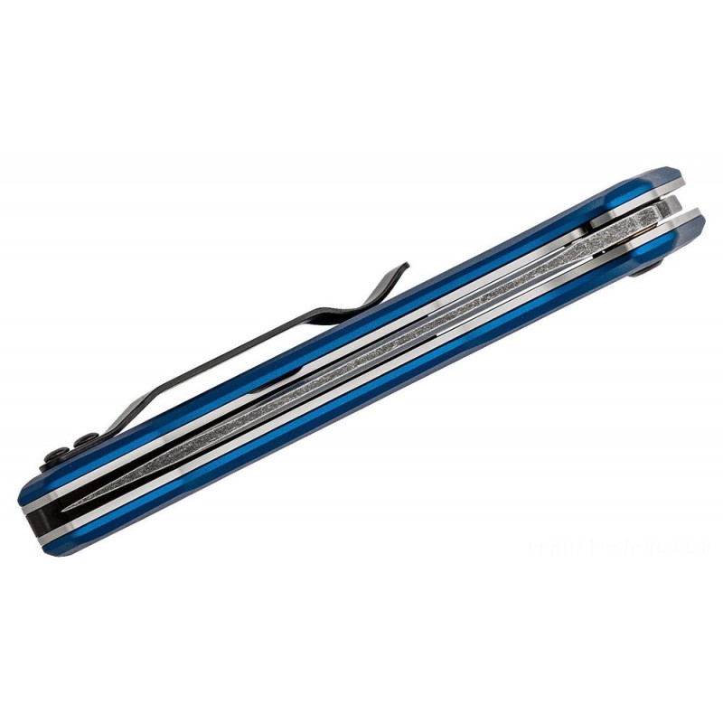 Kershaw 1776NBBW Hyperlink Assisted Fin Blade 3.25 Blackwash Plain Blade, Navy Blue Light Weight Aluminum Deals With
