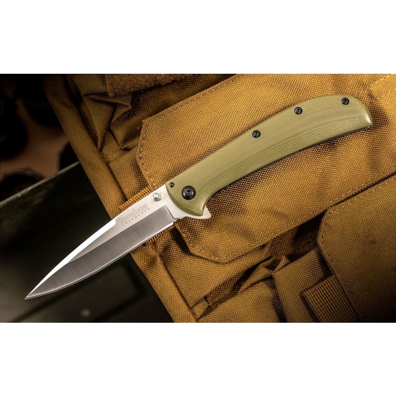 Kershaw 2330GRN Al Mar AM-4 Assisted Flipper 3.5 Satin Harpoon Point Cutter, Eco-friendly G10 and also Afro-american Stainless-steel Manages