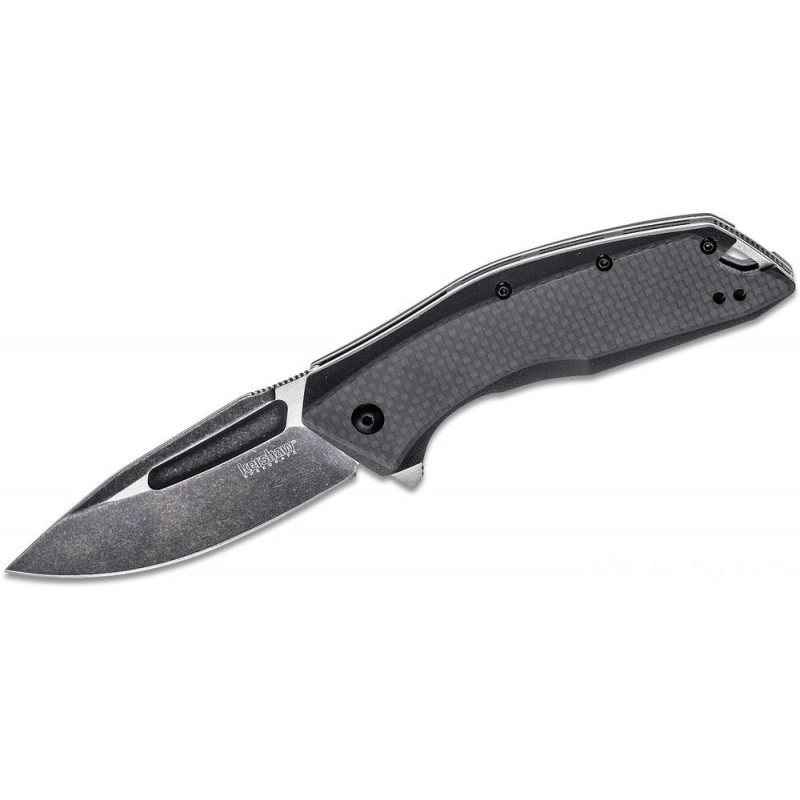 Kershaw 3935 Embellishment Assisted Fin 3.5 Two-Tone Drop Factor Cutter, G10 Manages with Carbon Fiber Overlays