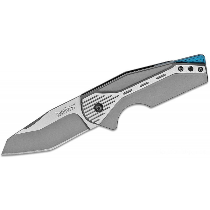 Kershaw 5520 Gustavo GTC Cecchini Malt Assisted Bottle Screw Fin 3 Two-Tone Tanto Blade and Stainless Steel Manages