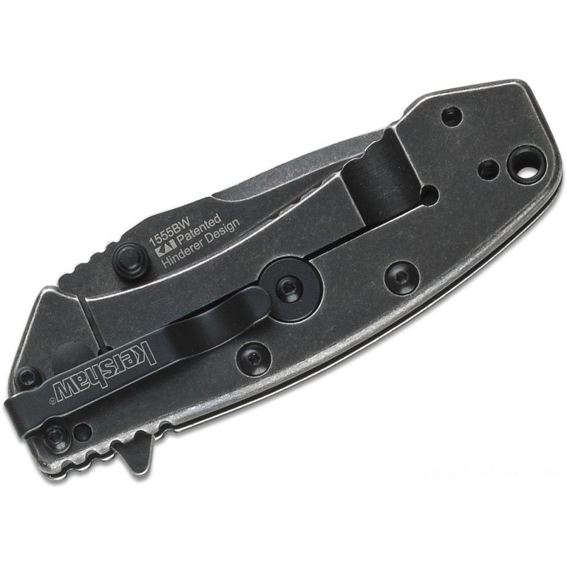Kershaw 1555BW Cryo Assisted Flipper Blade 2.75 Blackwash Level Cutter and Stainless Steel Takes Care Of