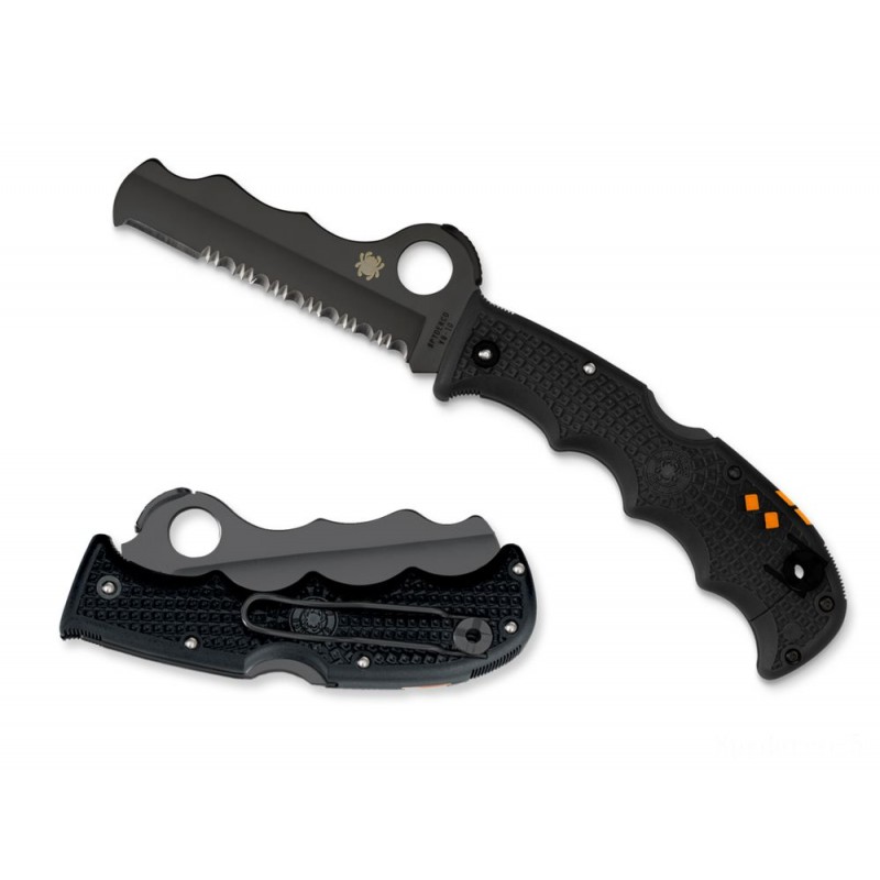 Spyderco Support Lightweight Afro-american/ Black Cutter —-- Combination Side.