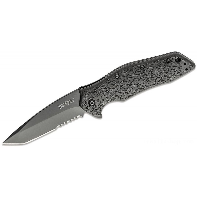 Kershaw 1835TBLKST Kuro Assisted 3-1/8 Combination Cutter, Nylon Material Manages