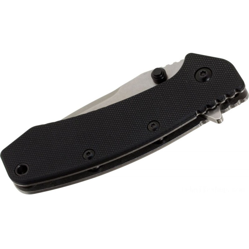 Kershaw 1555G10 Cryo Assisted Fin Knife 2.75 Level Stonewash Cutter, G10 and Stainless Steel Manages