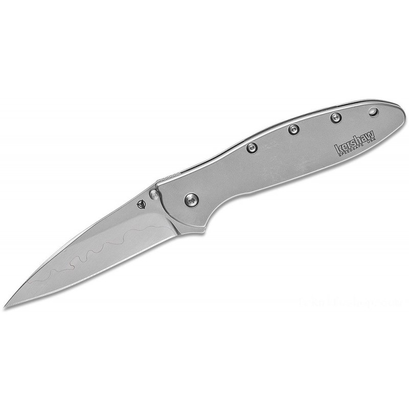 Kershaw 1660CB Ken Onion Leek Assisted Flipper Knife 3 Compound D2 Plain Blade, Stainless Steel Manages