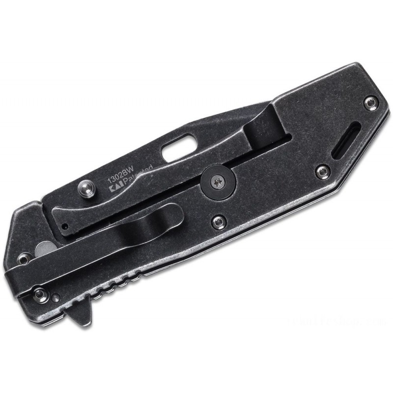 Kershaw 1302BW Lifter Helped Fin Knife 3.375 Blackwash Tanto Cutter, Stainless Steel Manages