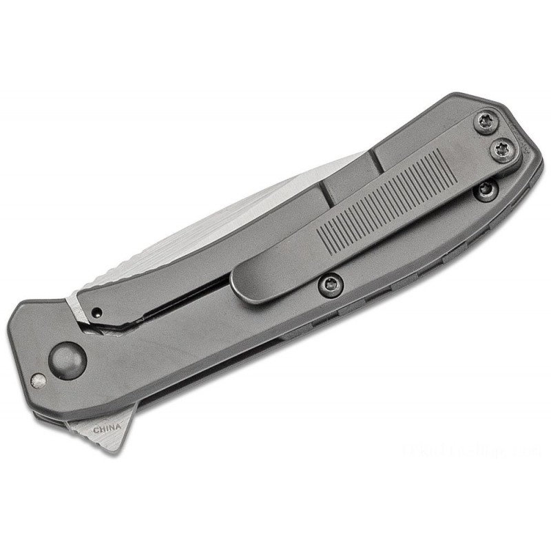 Kershaw 3870 Amplitude 2.5 Aided Flipper Knife 2.5 Satin Plain Blade, Stainless Steel Manages