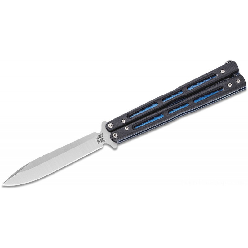 Benchmade 51 Morpho Balisong Butterfly Blade 4.25 Satin D2 Ordinary Blade, G10 Takes Care Of