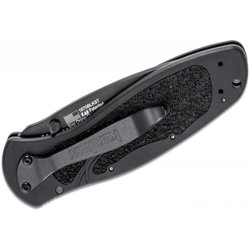 Kershaw 1670BLKST Ken Red Onion Blur Assisted Foldable Knife 3-3/8 Black Combination Blade, African-american Aluminum Handles