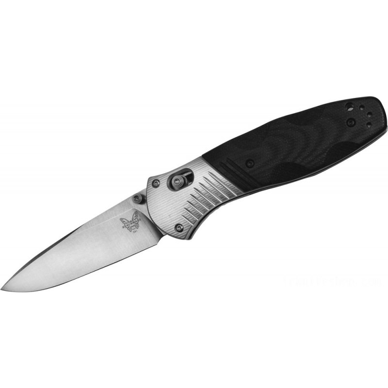 Benchmade Barrage AXIS-Assisted Folding Blade 3.6 M390 Silk Level Blade, Black G10 and Aluminum Handles - 581