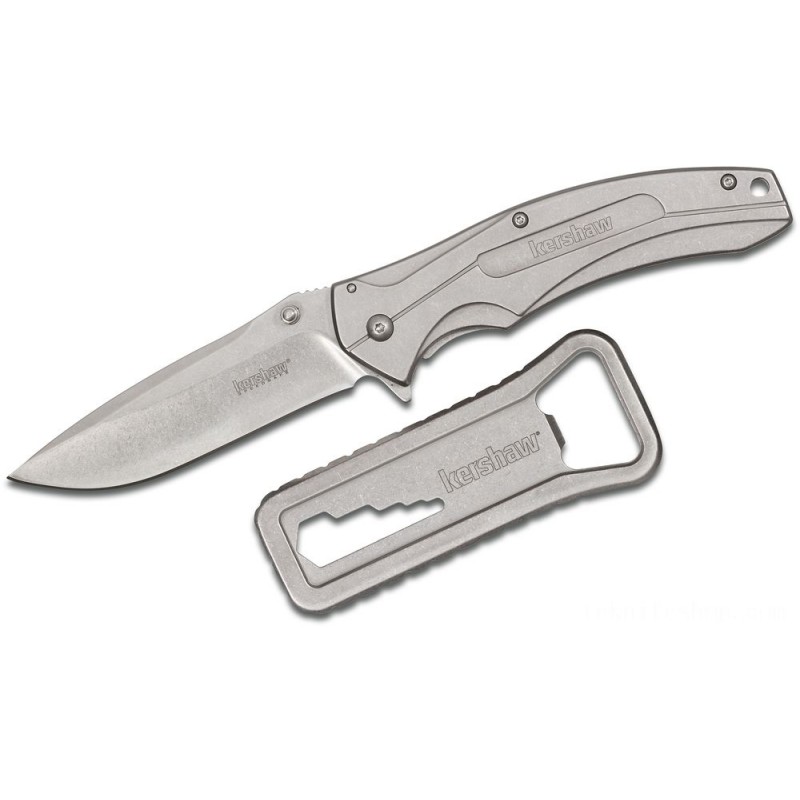 Kershaw 1323KITX KBO Place, Aided Opening Fin Knife and Cap Opener Multi-Tool