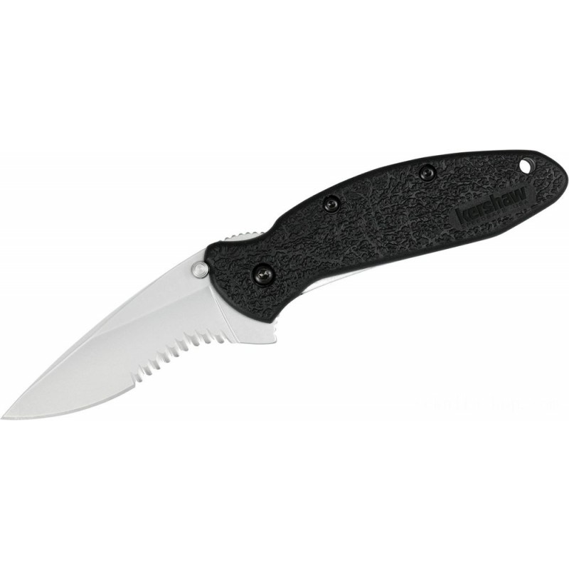 Kershaw 1620ST Ken Red Onion Scallion Assisted Flipper Blade 2.25 Bead Burst Combination Cutter, Afro-american GFN Deals With