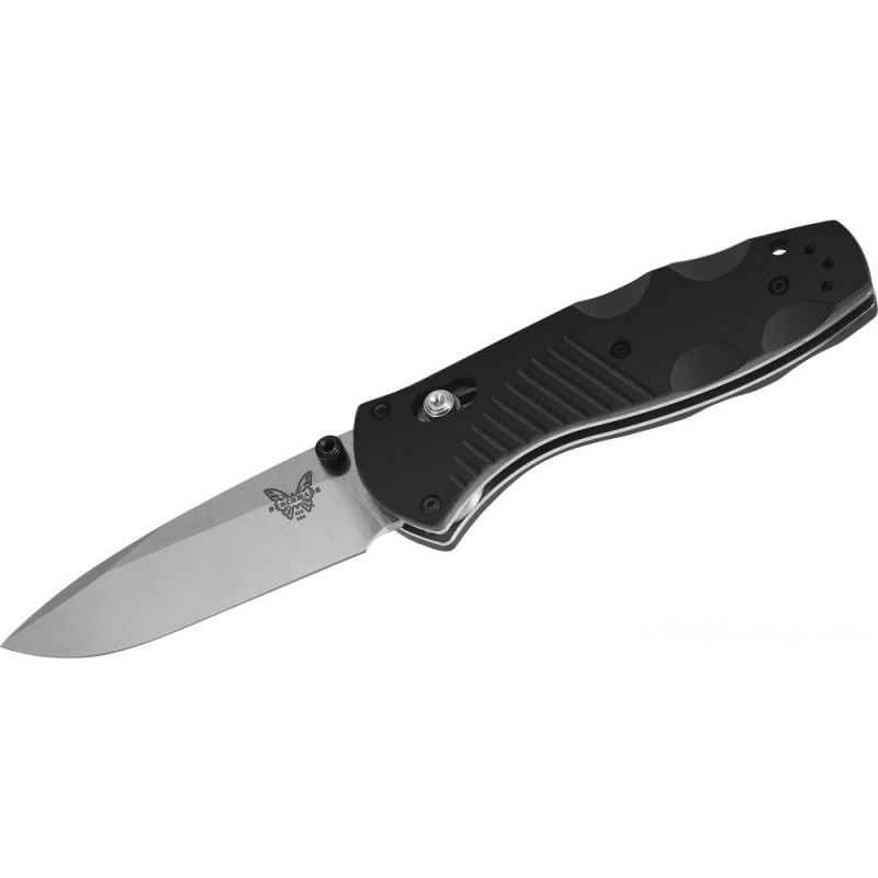 Benchmade 585 Mini-Barrage AXIS-Assisted Folding Blade 2.91 Silk Plain Cutter, Black Valox Deals With