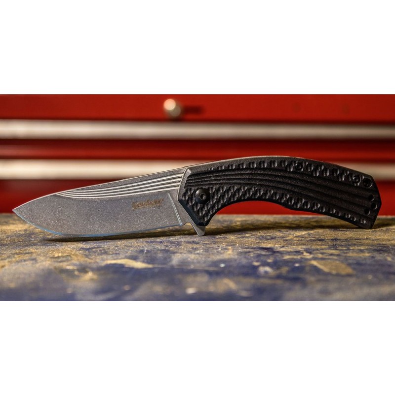 Kershaw 8600 Site Assisted Flipper 3.3 Stonewashed Blade, Zytel Deals With
