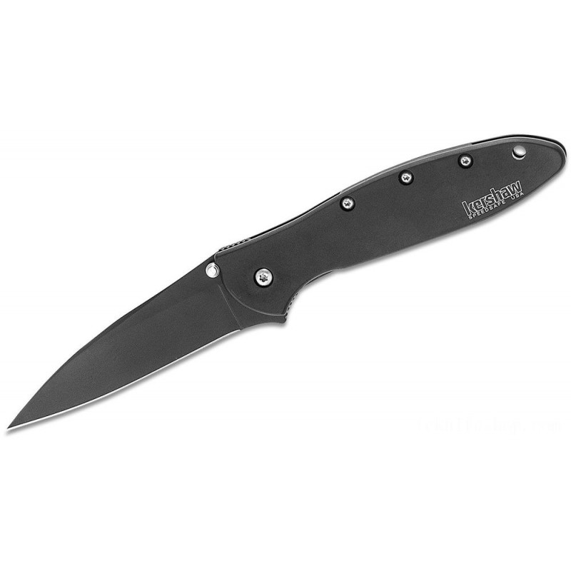 Kershaw 1660CKT Ken Onion Leek Assisted Fin Knife 3 Black Plain Blade, African-american Stainless Steel Handles