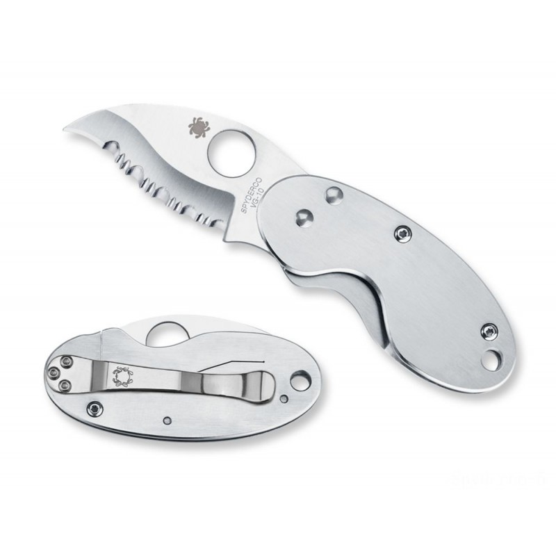 Click and Collect Sale - Spyderco Cricket Stainless Steel Plain/Spyder Edge. - Labor Day Liquidation Luau:£53