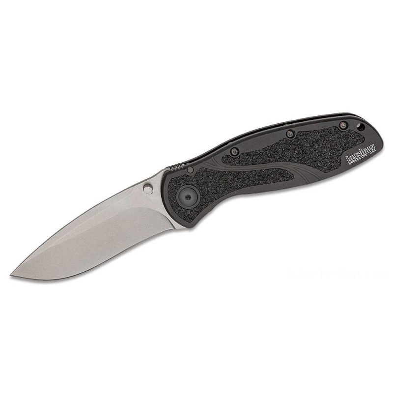 Kershaw 1670S30V Ken Red Onion Blur Assisted Collapsable Knife 3.4 S30V Stonewash Ordinary Cutter, Black Light Weight Aluminum Manages
