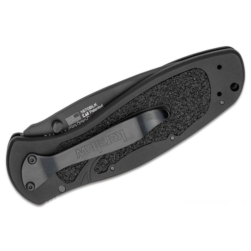 Kershaw 1670BLK Ken Red Onion Blur Assisted Collapsable Knife 3-3/8 Afro-american Level Blade, Black Aluminum Manages