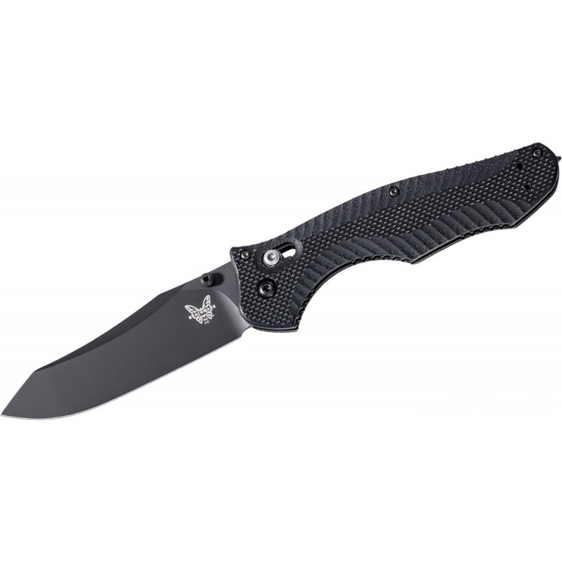 Benchmade Osborne Contego Collapsable Knife 3.98 CPM-M4 Black Plain Blade, G10 Manages - 810BK
