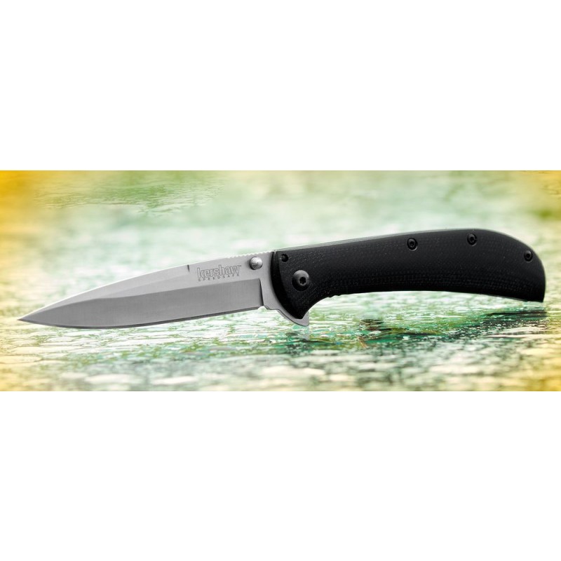 Kershaw 2330 Al Mar AM-4 Assisted Fin 3.5 Silk Harpoon Point Blade, Black G10 as well as Stainless-steel Deals With