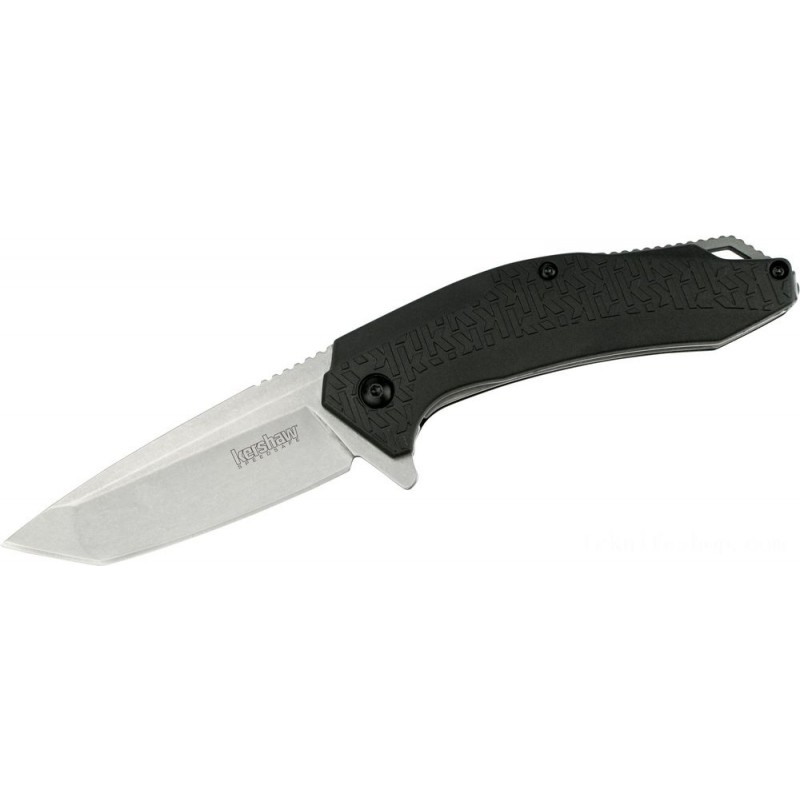 Kershaw 3840 FreeFall Assisted Flipper Knife 3.25 Plain Stonewash Tanto Blade, Black GFN Manages