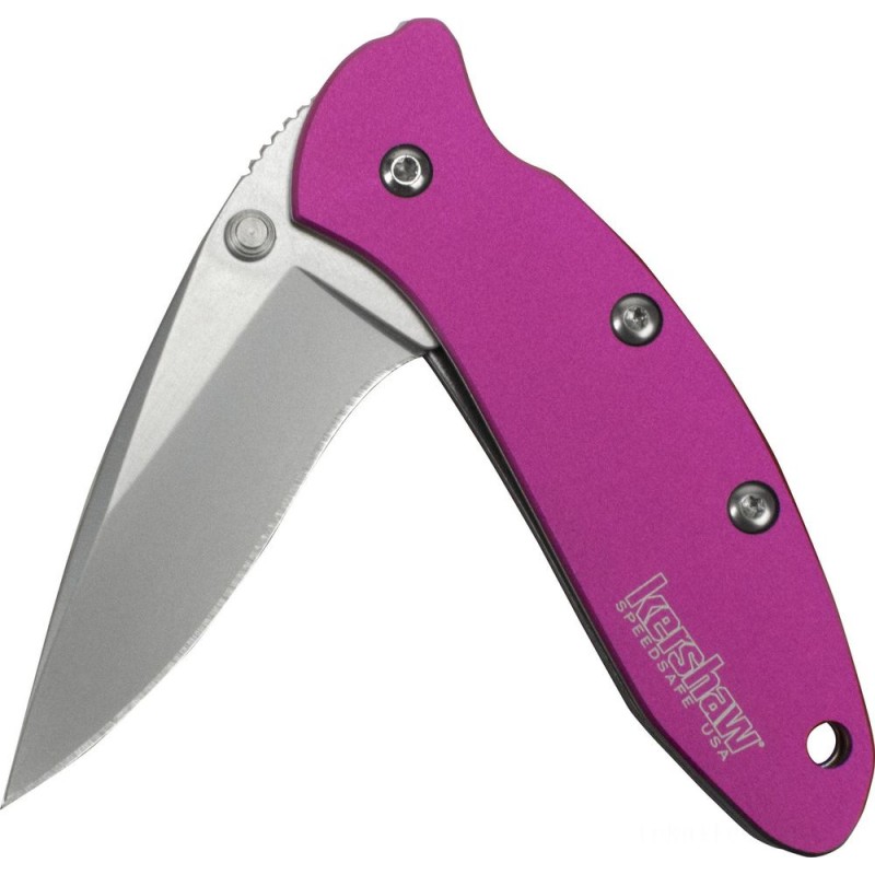 Kershaw 1600PINK Ken Onion Chive Assisted Flipper Knife 1.9 Grain Blast Plain Blade, Pink Aluminum Deals With