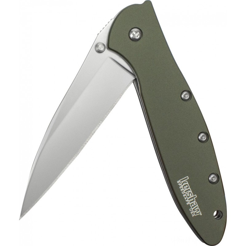 Price Reduction - Kershaw 1660OL Ken Onion Leek Assisted Fin Blade 3 Grain Burst Ordinary Blade, OD Eco-friendly Aluminum Deals With - Get-Together:£46