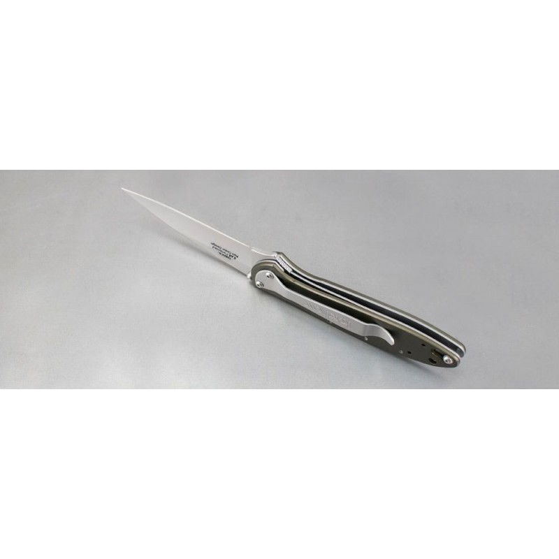 Kershaw 1660OL Ken Onion Leek Assisted Flipper Knife 3 Grain Burst Plain Cutter, OD Veggie Light Weight Aluminum Deals With