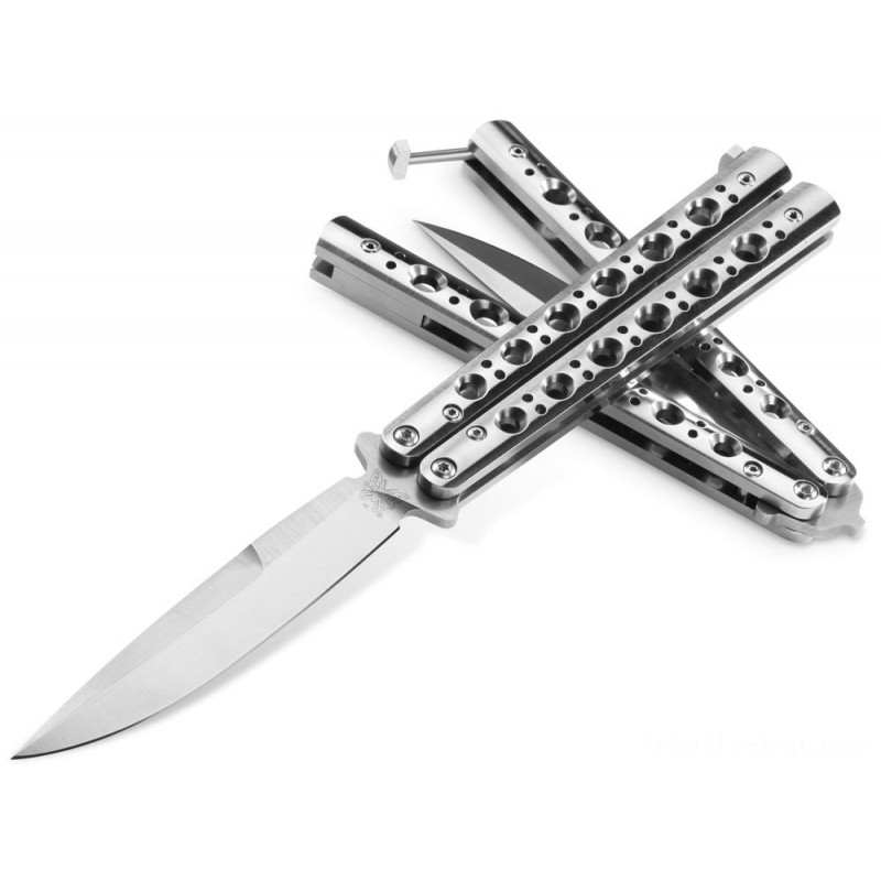 Benchmade 62 Balisong Butterfly Knife 4.25 Weehawk Level Cutter, Stainless Steel Takes Care Of
