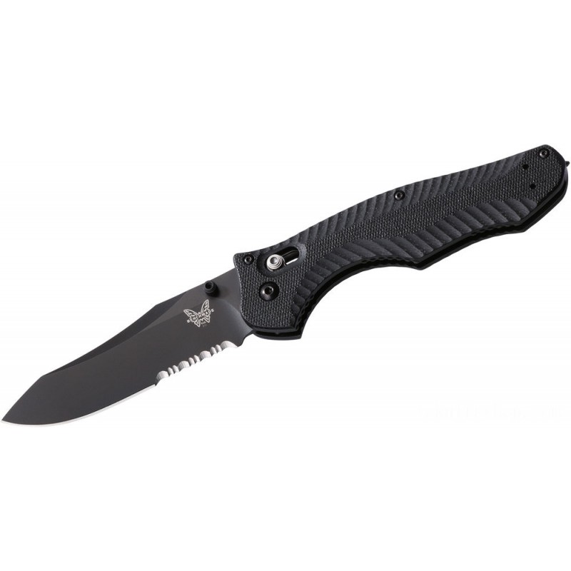 Benchmade Osborne Contego Collapsable Knife 3.98 CPM-M4 Black Combo Blade, G10 Handles - 810SBK