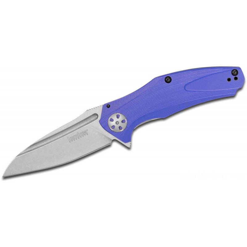 Kershaw 7007BLU Natrix Assisted Flipper Blade 3.25 Stonewashed Decline Period Blade, Blue G10 Handles
