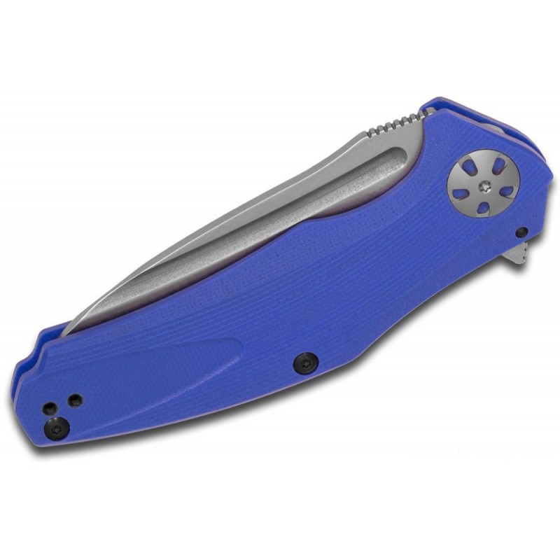 Pre-Sale - Kershaw 7007BLU Natrix Assisted Fin Knife 3.25 Stonewashed Decline Period Blade, Blue G10 Takes Care Of - Extravaganza:£35